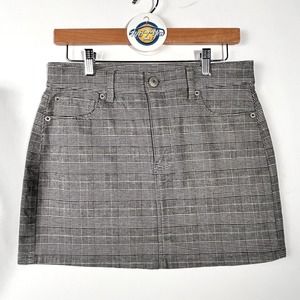 American Eagle Plaid Grey Mini Skirt